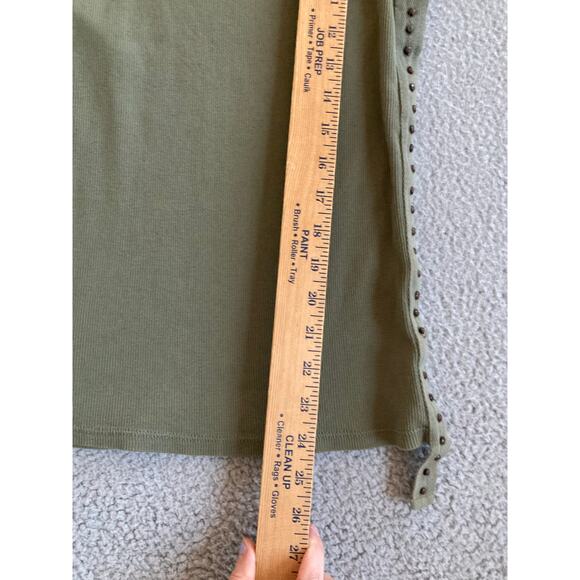 Vintage Tank Top Large Studded Round Neck Racerback Jersey Green Grunge Fairy - Picture 8 of 12